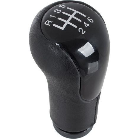 Perilla de cambio de marchas Ford Transit Connect 02-13 de piel ecol贸gica negra de 6 velocidades (1/5)