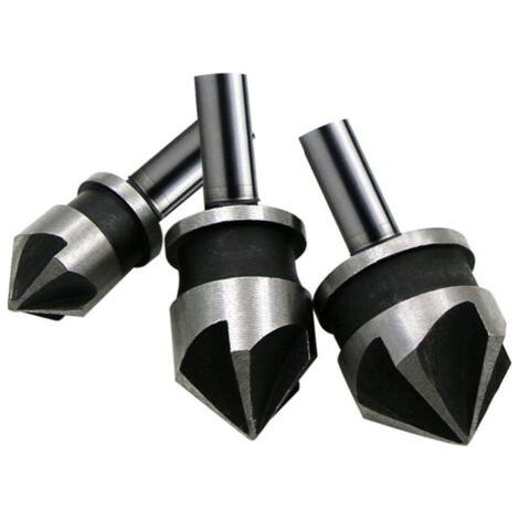 Foret chanfrein 3Pcs - acier carbone 90° - bois/plastique/alliage aluminium (1/5)