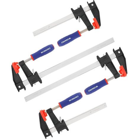 WORKPRO Schraubzwingen Set 4 Stück Spanner 150mm 300mm Clamp Stahl Nylon (1/5)