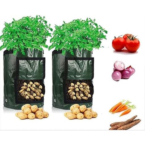 x Pflanzbeutel 43 l (35 x 45) – Pflanzbeutel – zum Pflanzen von Kartoffeln/Karotten/Tomaten/Obst (1/4)