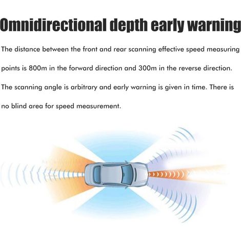 Détecteur de radar pour voitures, détection radar longue portée, système d'alarme de vitesse, affichage LED, modes ville et autoroute, détection automatique à 360°. (1/4)
