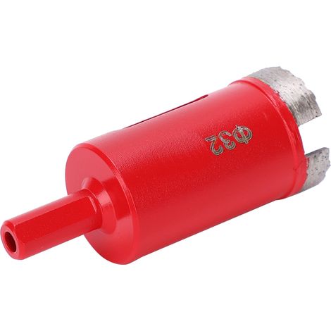 Scie cloche diamantée rouge en acier rapide à dents ondulées, trépan pour marbre et béton, diamètre 32 mm (1/5)
