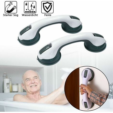 2 Poignées de Salle de Bain Adhésives avec Ventouses pour Douche et Barre d\'Appui (1/4)