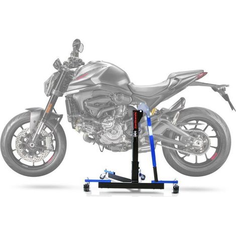 Béquille d'atelier centrale - CONSTANDS - Power Evo - Ducati Monster 937 (2021-2025) - Capacité 300 kg - Bleu