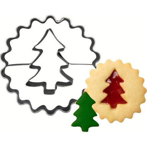 Zenker Ausstecher Linzer mit Tannenbaum Plätzchenform (1/3)