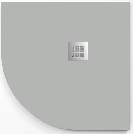 Plato de ducha ONDA CURVE CENIZA 80x80 cm (radio 50) rejilla inox