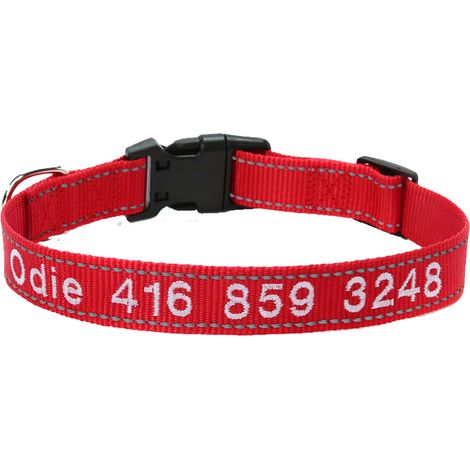 Collier d'identification personnalisé pour chien brodé avec le nom de l'animal et collier téléphonique
