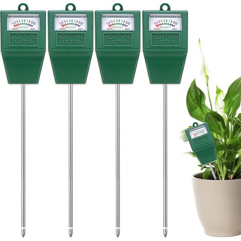 Lot de 4 humidimètres pour sol, testeurs de sol, humidimètres horticoles, humidimètres pour sol végétal (aucune pile requise) (1/5)