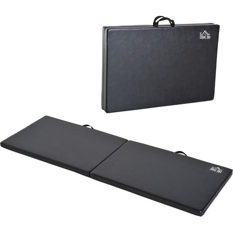 Tapis de gymnastique pliable, 5 cm d'épaisseur, 180 x 60 cm, noir (1/5)