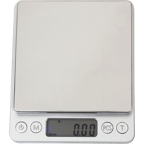 Balance de précision 500g 0,01g, balance de cuisine, balance de poche, balance à bijoux, balance électronique de haute précision, écran LCD rétroéclairé, fonction tare et PCS, avec plateau