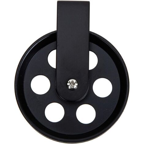Murale Accessoires D'Éclairage Cintres Métalliques Robustes Roue De Poulie Rétro Noir Poulie De Roue Vintage Roue Simple Petite Poulie En Fer Forgé (1/4)