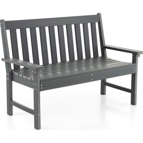 Outdoor 2-Person Garden Bench Patio Lounger Ergonomic Loveseat w/ Cozy Backrest (1/5)