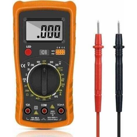 Multimètre numérique automatique – Testeur électrique professionnel – Grand écran LCD – Résistance, continuité, diodes – Pour laboratoires et usines