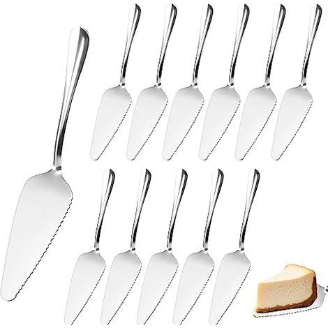 Pelles à Gâteau en Acier Inoxydable, 12 Pièces Couteau à Gâteau Pelle à Pizza, Serveur à Gâteau Pelle à Gâteau Dentelée en Acier Inoxydable pour Cuisine Fêtes Quotidiennes Mariages (1/5)
