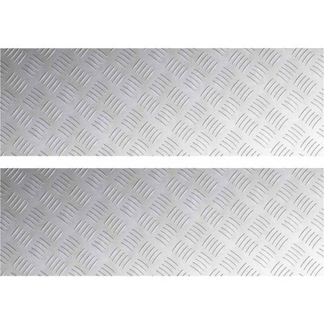 Plaques à damier 2 pcs Argent 90 x 30 cm Aluminium CFW733241 (1/5)