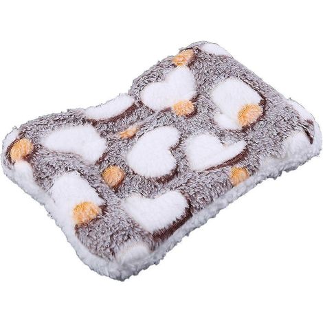 Coussin de nid en boules de coton pour hamster, tapis doux et chaud pour l'hiver - Taille S - Marron foncé (1/4)