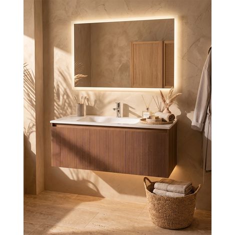 Exagonshop Mobile bagno 90x48 Madrid cannettato un cassetto
