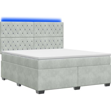 Maison Exclusive - Letto box spring con materasso Grigio Chiaro 140 x 190 cm (1/5)