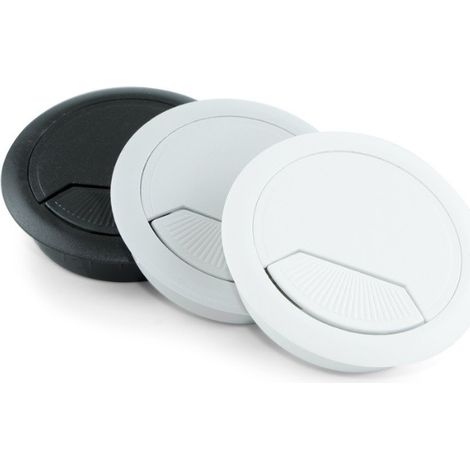 BOCCHETTA PASSACAVO EMUCA DA TAVOLO  D.60 MM. PLASTICA  D.60 NERO (1/2)