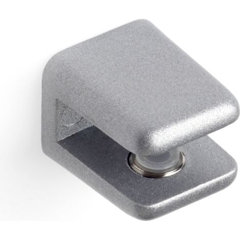 Soporte Fijo para Baldas de Cristal y Madera  Fabricado en Zamak  Acabado en Cromo Mate Líquido  Para Baldas con Espesores de 6 mm  Medidas 191722 mm  Sistema de Fijación Atornillado  2 Unidades -