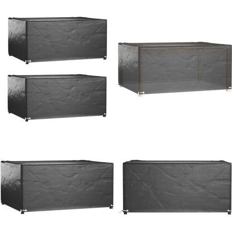 Fundas muebles jardín 2 uds 8 ojales rectangular 180x135x80 cm - Fundas para muebles exteriores - Fundas para ratán
