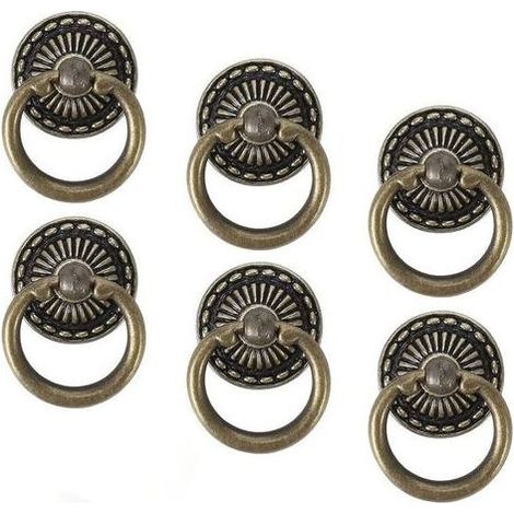 6 Pièces Poignée Meuble Vintage Boutons de Tiroir Vintage Porte de Placard Boutons, Commode Ancien Poignet Antique Rétro Tiroir Alliage de Zinc Bronze Poignee de Meuble Vintage pour Cuisine Arm (1/5)