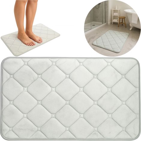 Strado ABM2 Graue, superabsorbierende Badezimmermatte, schnelltrocknender Bodenschutz