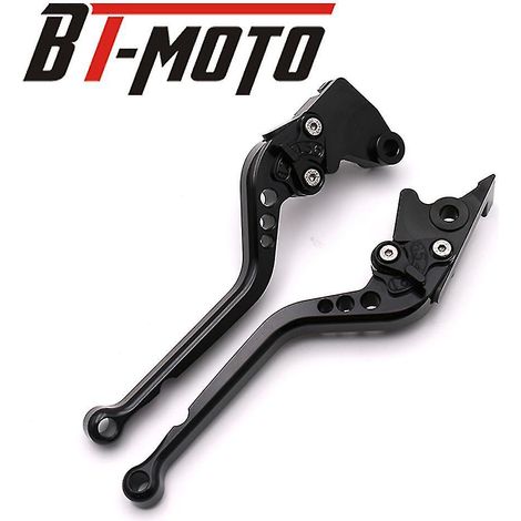 Brems- und Kupplungshebel für Yamaha YZF-R1/YZFR1 (2004-2008) und YZF-R6/YZFR6 (2005-2016), schwarzer Aluminiumgriff (lang/kurz). (1/5)