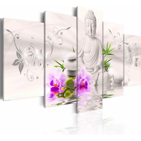 Tableau bouddha blanc - 200 x 100 cm (1/4)
