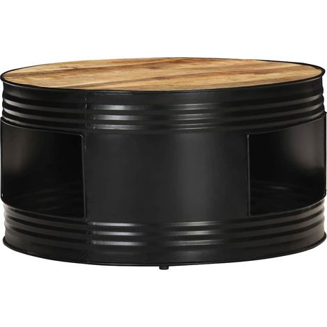 Maison Exclusive - Couchtisch Schwarz 68x68x36 cm Raues Mango-Mas