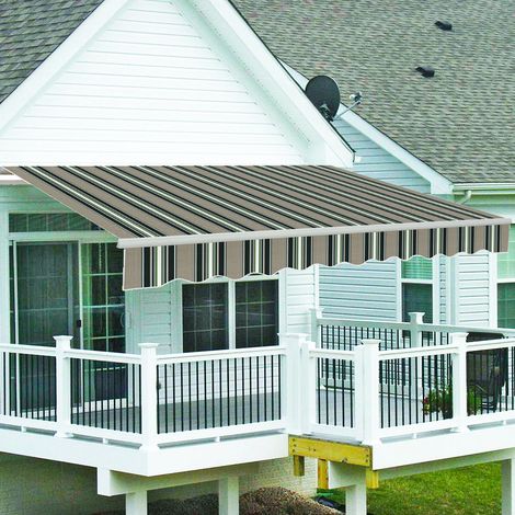 Greenbay 3.5 x 2.5m Manual Awning Garden Patio Canopy Sun Shade Shelter Retractable Multi-Stripe (1/3)