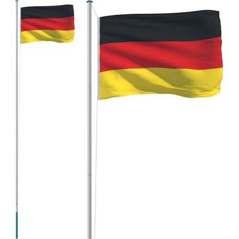 Drapeau de l'Allemagne et mât 6,23 m Aluminium CFW925202 (1/5)