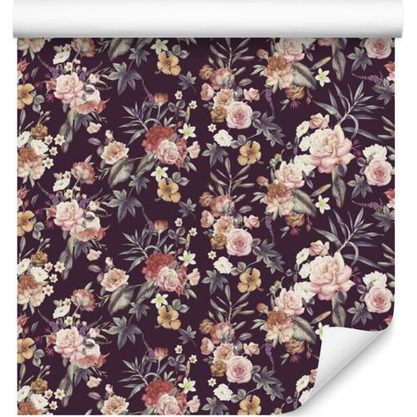 Papel pintado de flores vintage para salón y dormitorio, 50x1000 cm. (1/5)