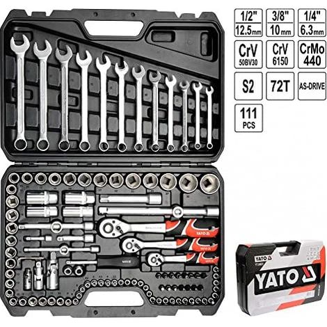 Set di chiavi a brugola Yato 111 pezzi acciaio nero (1/5)