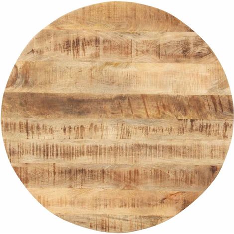Plateau de table rond en bois de manguier massif, finition vernie, Ø 40 cm, 15-16 mm - PANGIVO (1/5)
