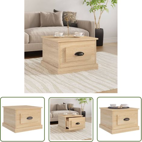 The Living Store Table basse Chêne sonoma 50x50x35 cm Bois d'ingénierie - Table Basse - Meuble Salon - Table D'appoint - Table Côté Canapé - Bois D'ingénierie (1/5)