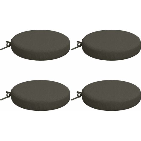 Seat Cushions SOEST 4 pcs 100% Polyester Anthracite Ø 40 x 7 cm vidaXL