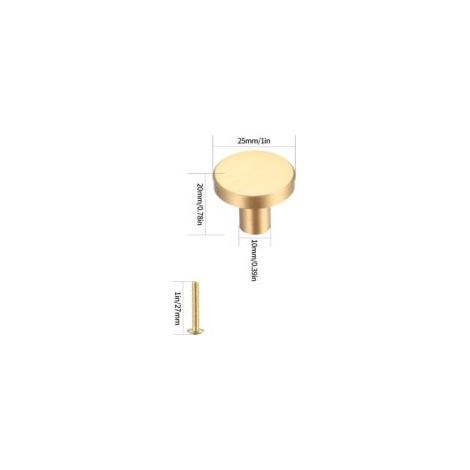 Maniglia rotonda in ottone massiccio per porte, mobili, cassetti, armadi, comò, cucina, maniglia dorata con foro singolo - Crezuo (1/3)