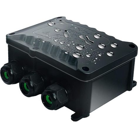 Boîte de dérivation étanche IP68 Certification TÜV 4 voies avec M25 pour petit boîtier électrique noir de Ø9mm Ø12mm de diamètre avec borne à 5 broche (1/5)