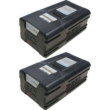 2x Trade-Shop Li-Ion Akku 80V 4000mAh kompatibel mit Greenworks GLM801600, GST80320, MO80L00, Stiga Combi 48 S AE, Model-1