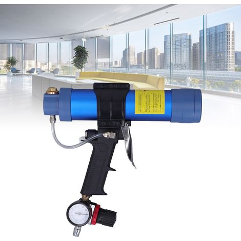Pistolet à mastic silicone pneumatique avec variateur de vitesse, 310 ml, entrée d'air 1/4". (1/5)