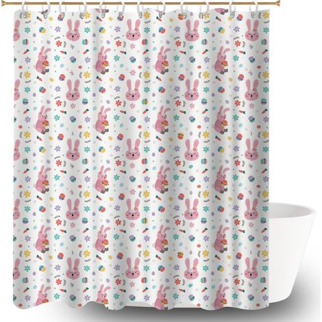 Rideau de bain 180x180 robuste rideau imperméable pour une ambiance tropicale et dépaysante (1/5)