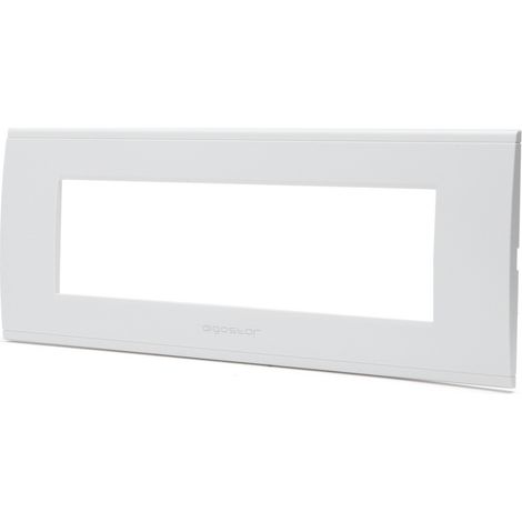 Placca 7 moduli 506 in plastica bianca compatibile anche con BTicino Livinglight