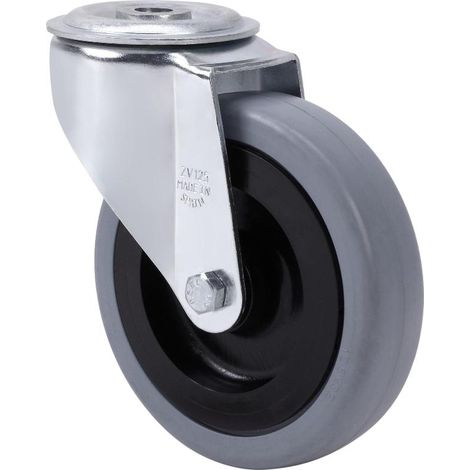 rueda giratora agujero m12 inox.20zvli80-pgan poliamix-goma gris eje liso (1/2)