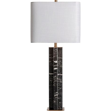 Lampe élégante en marbre noir style art déco - Noir Marbre Blanc Veiné d'Or (1/3)