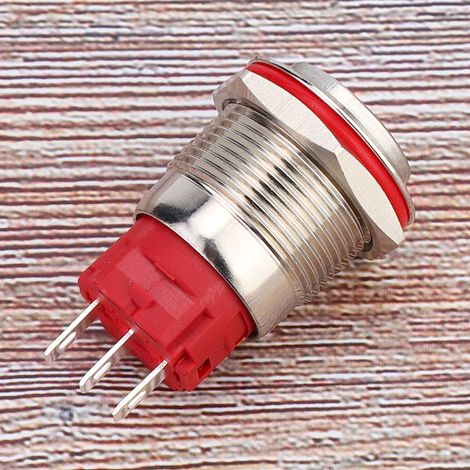 Drucktaster DC 9–30 V, 19 mm, 1 Öffnerkontakt, 1 Schließerkontakt, Edelstahlgehäuse, selbstverriegelnd, hoher Sockel, selbstverriegelnd (1/5)