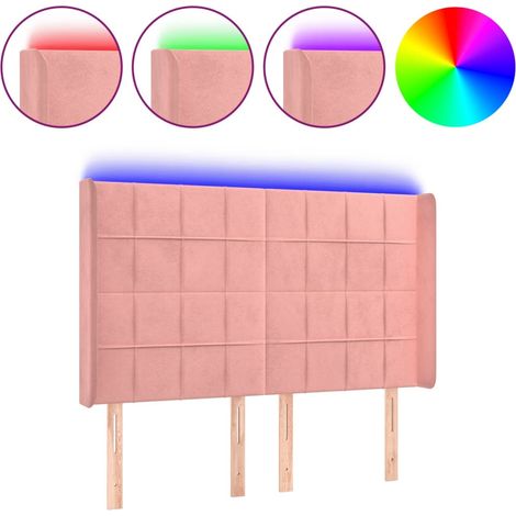 Maison Exclusive - Testiera a LED rosa 147x16x118/128 cm in Velluto