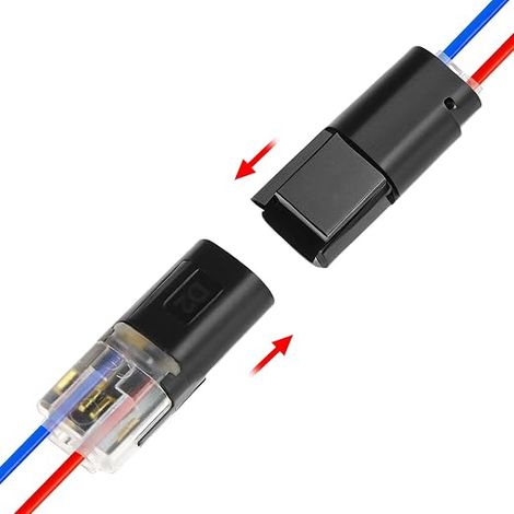 Connecteurs de Fil Basse Tension 2 Broches Rallonge de Bande LED 18-22 AWG Connecteur Électrique Rapide Sans Soudure (1/4)