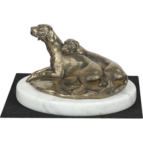 Braque de Weimar - statuette de chien, figurine en marbre blanc, trophée pour une exposition canine par Art-Dog (1/5)