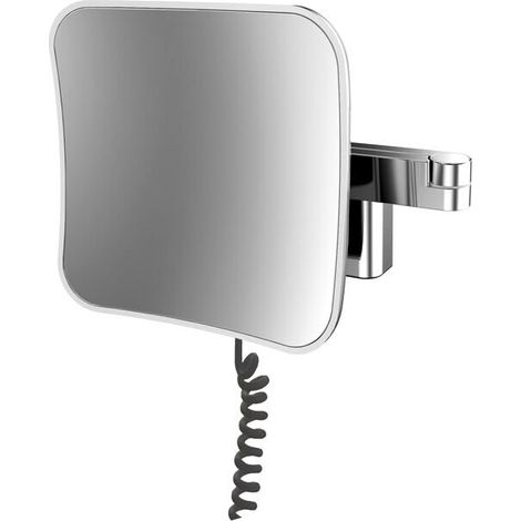 Miroir de Maquillage et de Rasage à LED sur Bras Double Articulation, Miroir de Maquillage carré avec éclairage Mural grossissant à intensité Variable (5 Compartiments) (1/5)